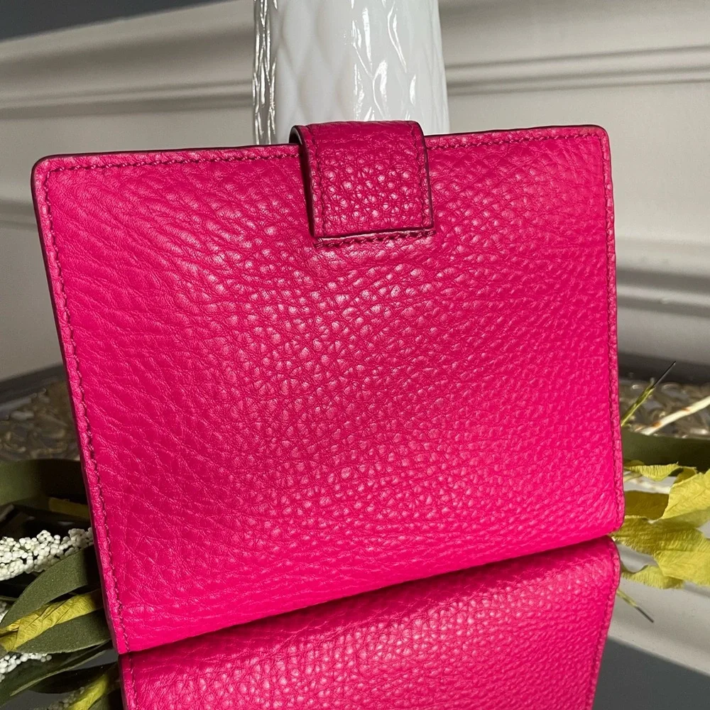 Tory Burch French Fold Travel Wallet- Hot Pink - Picture 4 of 8